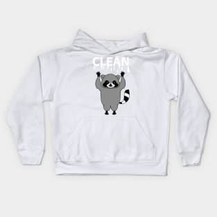 Clean raccoon Kids Hoodie